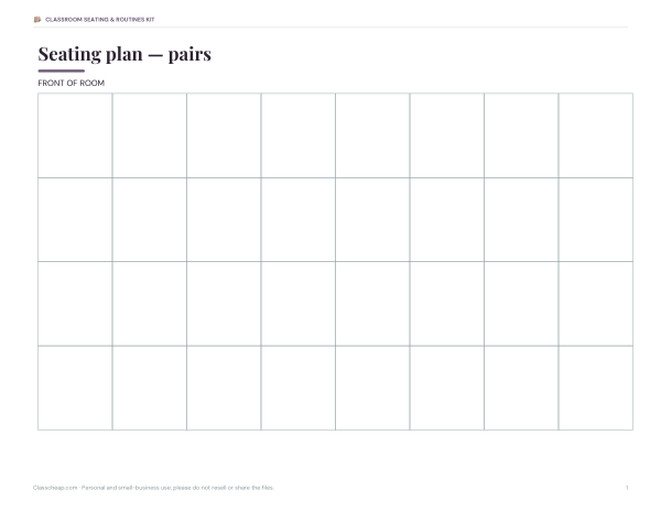 Preview of Printable Seating Plan Templates